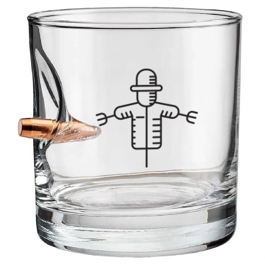 Farmer gift Ideas : farm scarecrow Bullet Whiskey Glasses