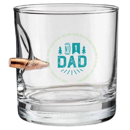 No.1 Dad Vintage Circle Badge Father's Day Bullet Whiskey Glasses