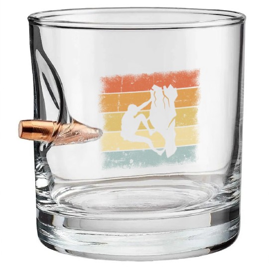 Mountaineering Motif Bullet Whiskey Glasses