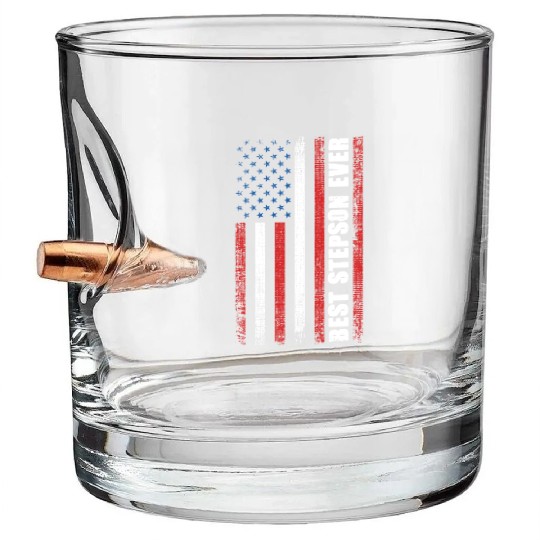 Best Step Son Ever 4th of July Independence Day US Bullet Whiskey Glasses