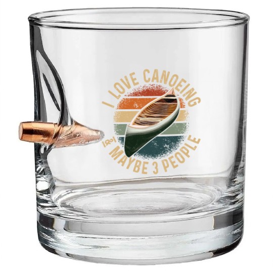 Canoe Canoeing Vintage Retro I Bullet Whiskey Glasses