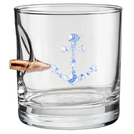anchor fishes fish sea Kulifish sunset Bullet Whiskey Glasses