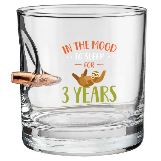 Sloth Sloths, Sleeping, Three, Years Bullet Whiskey Glasses