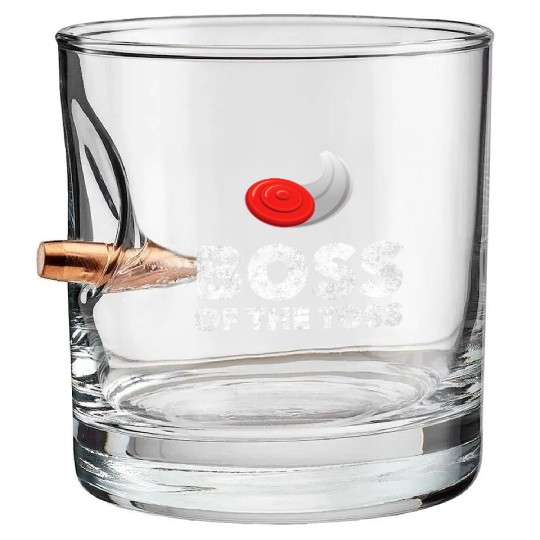 Boss of the Toss Funny Disc Golf Ultimate Frisbee Bullet Whiskey Glasses