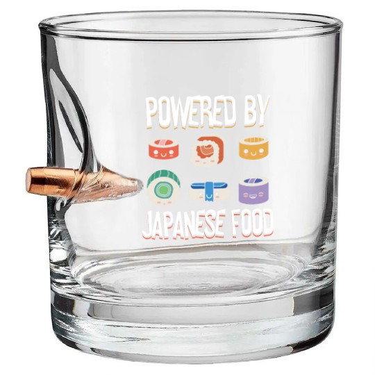 Powered By Japanese Food Sushi Lover Japan Bullet Whiskey Glasses