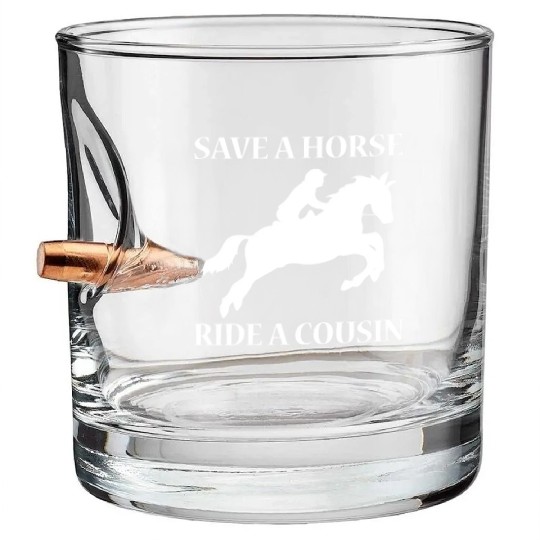 Horse Ride Cowboy Bullet Whiskey Glasses