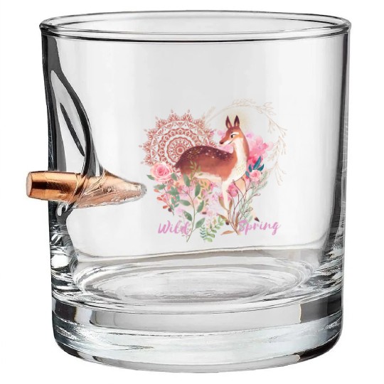 Sweet Deer In Wild Spring - 6 Bullet Whiskey Glasses