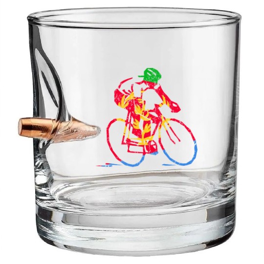Eritrean Cyclist Road Racing Tour Cycling Race Bullet Whiskey Glasses