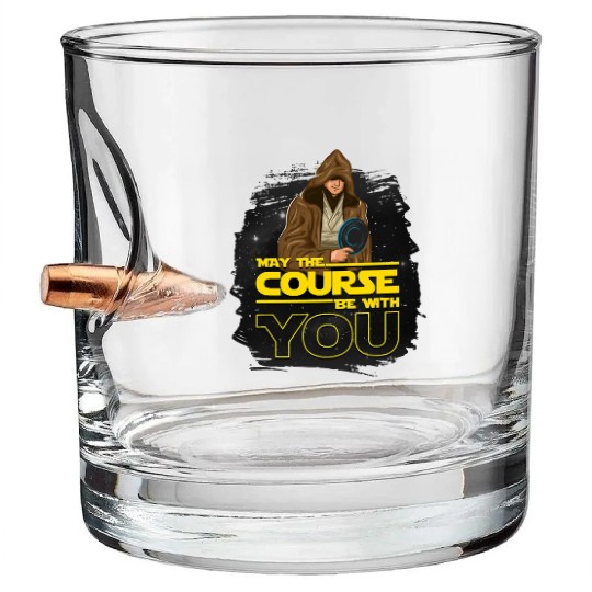 Disc Golf Bullet Whiskey Glasses May the Course Be with You Men