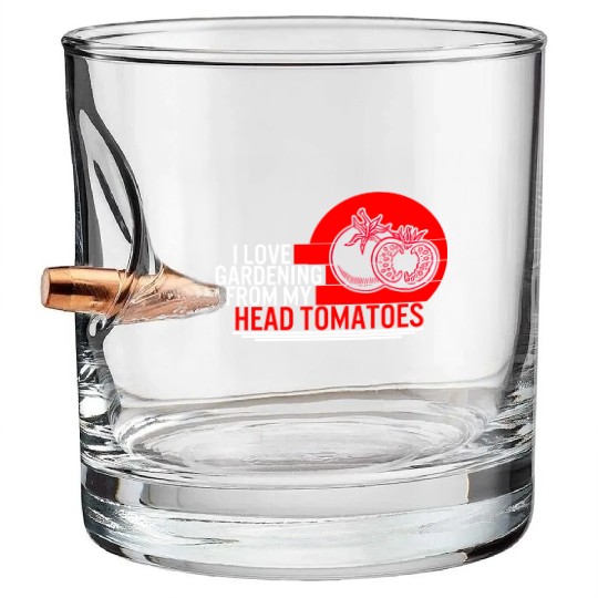 Tomato Vegetable Bullet Whiskey Glasses, I Love Gardening From My