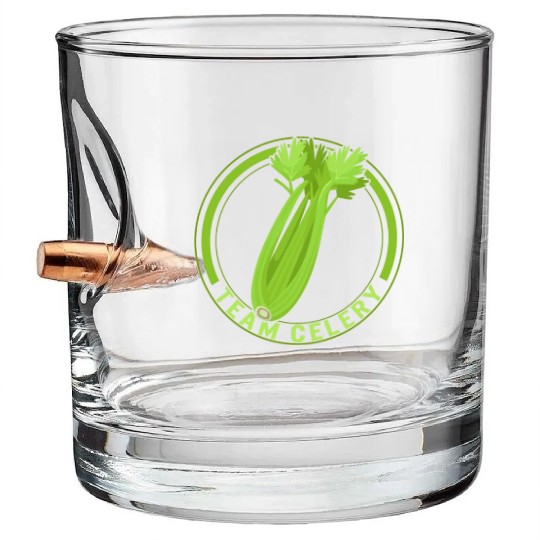 Celery Vegetable Bullet Whiskey Glasses, Team Celery Bullet Whiskey Glasses,