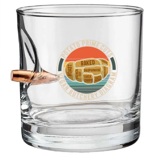 Potato Vegetable Bullet Whiskey Glasses, Potato Prime Cuts Vegan