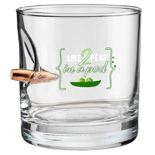 Peas Vegetable Bullet Whiskey Glasses, Like 2 Peas In Pod,