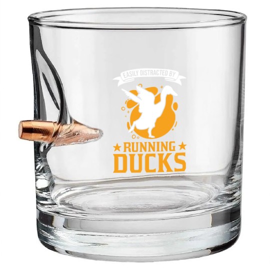 Easily Distracted By Running Ducks Bullet Whiskey Glasses