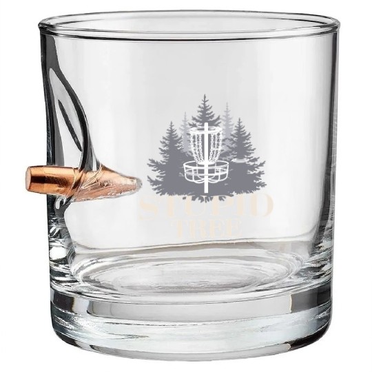 Stupid Tree Funny Disc Golf Product Bullet Whiskey Glasses