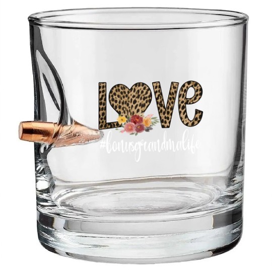 Bonus Grandma Life Proud Bonus Grandmother Gifts Bullet Whiskey Glasses