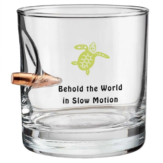 Green Sea Turtle Behold the World in Slow Motion Bullet Whiskey Glasses