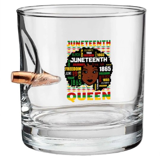 Juneteenth Black History Day Pride Gift Bullet Whiskey Glasses