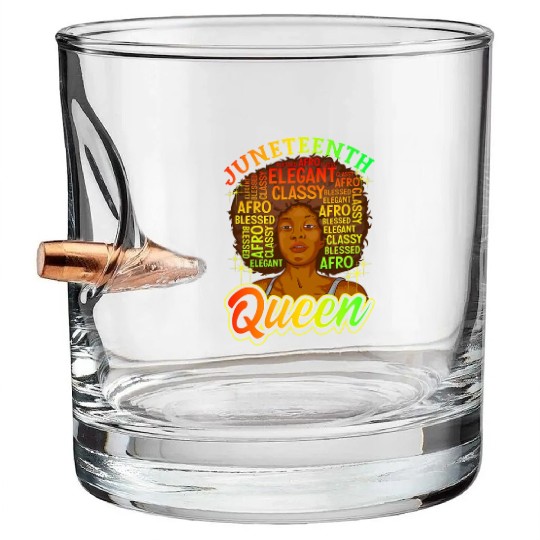 Juneteenth Black History Day Pride Gift Bullet Whiskey Glasses