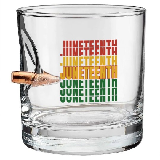 Juneteenth Black History Day Pride Gift Bullet Whiskey Glasses