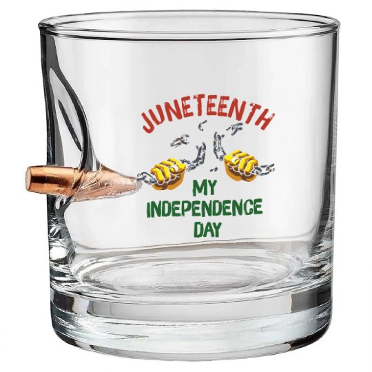 Juneteenth Black History Day Pride Gift Bullet Whiskey Glasses