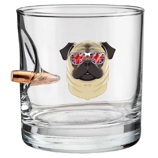 Pug UK Sunglasses I English Flag I Union Jack Bullet Whiskey Glasses