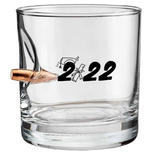 Mastered it 2022, Graduation, congratulations Bullet Whiskey Glasses