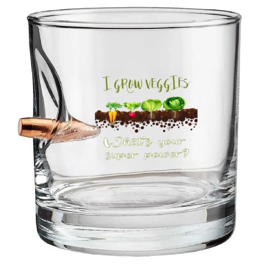 Vegetable Gardener Gardening Pun Grow Veggies Bullet Whiskey Glasses
