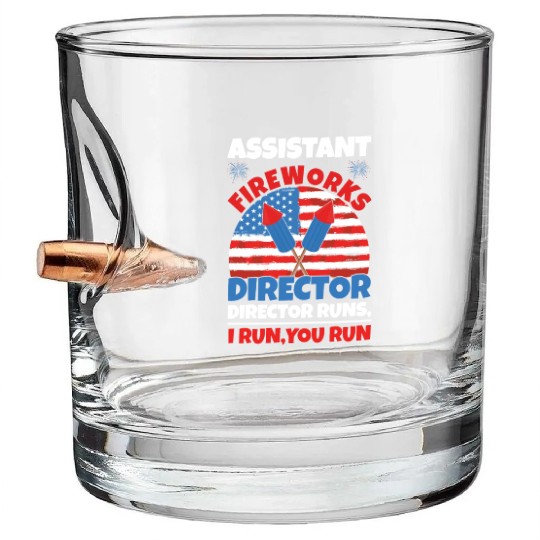 America American Fireworks Director 4th Of July Bullet Whiskey Glasses