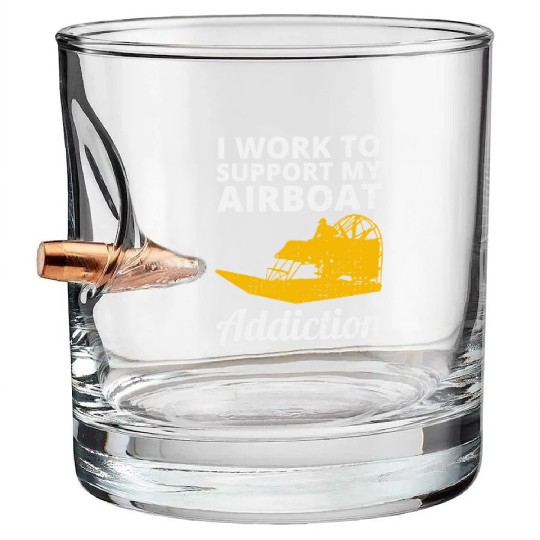 Airboat Fanboat Airboating Planeboat Swamp boat Bullet Whiskey Glasses