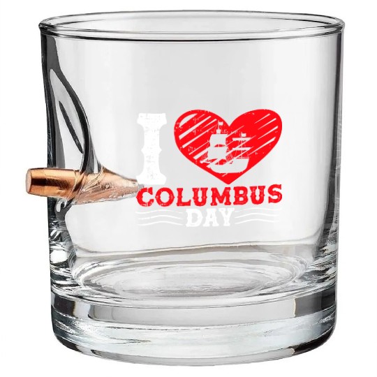 Columbus Day Italian Pride Bullet Whiskey Glasses