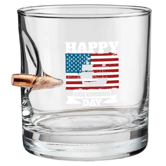 Columbus Day Italian Pride Bullet Whiskey Glasses