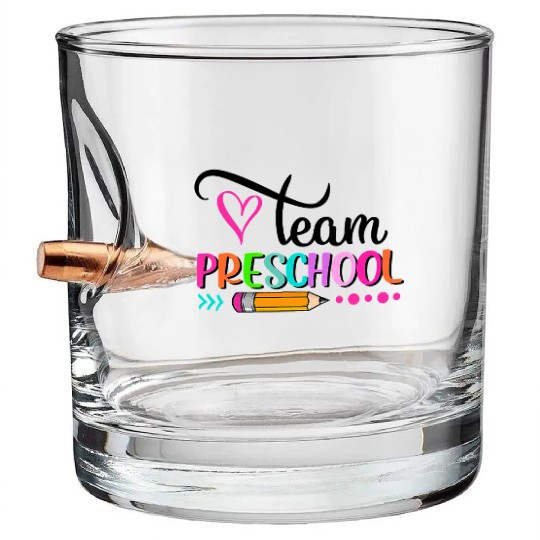 Team Preschool Teacher Student Funny Back To Bullet Whiskey Glasses