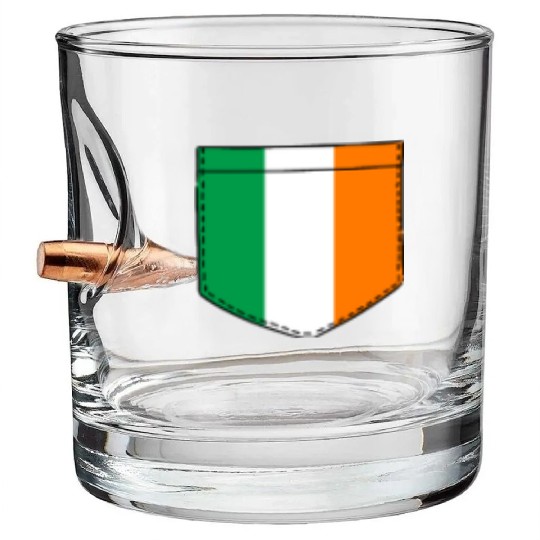 irish flag in a shape of a pocket Bullet Whiskey Glasses