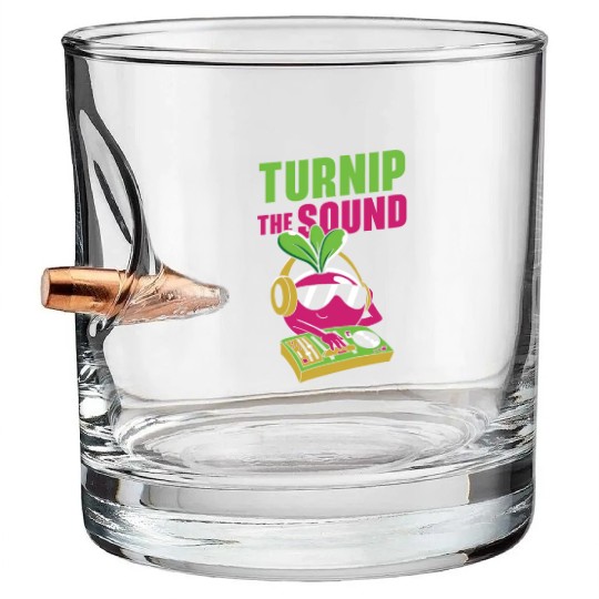 Music Turnip Party Music Lover Vegetable Bullet Whiskey Glasses