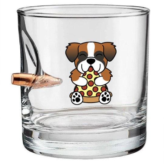 Saint Bernard Pizza Lover Bullet Whiskey Glasses