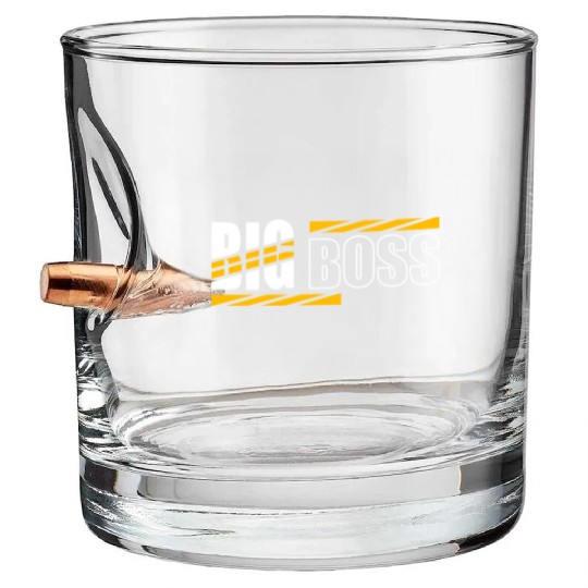 Big Boss typography Bullet Whiskey Glasses