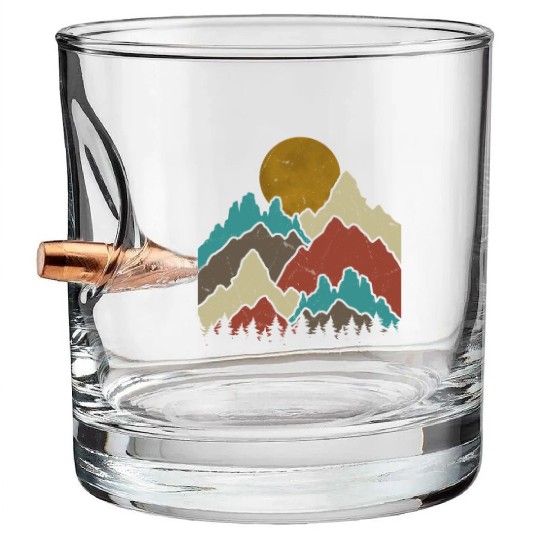 Mountains Landscape Outdoor Mountaineering Bullet Whiskey Glasses
