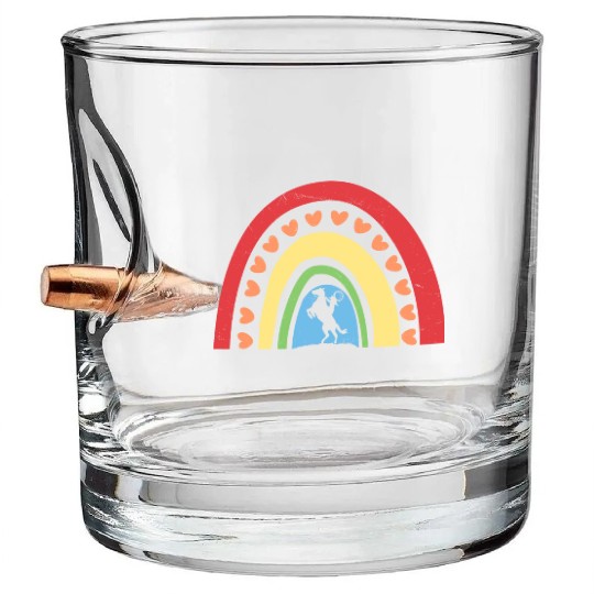 Country Cowgirl Texas Rainbow Girls Horse Riding Bullet Whiskey Glasses