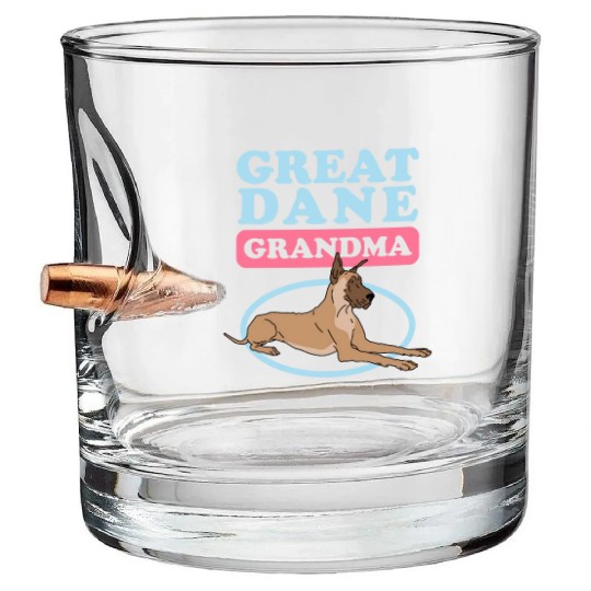 Great Dane Grandma Dog Owner Great Danes Bullet Whiskey Glasses