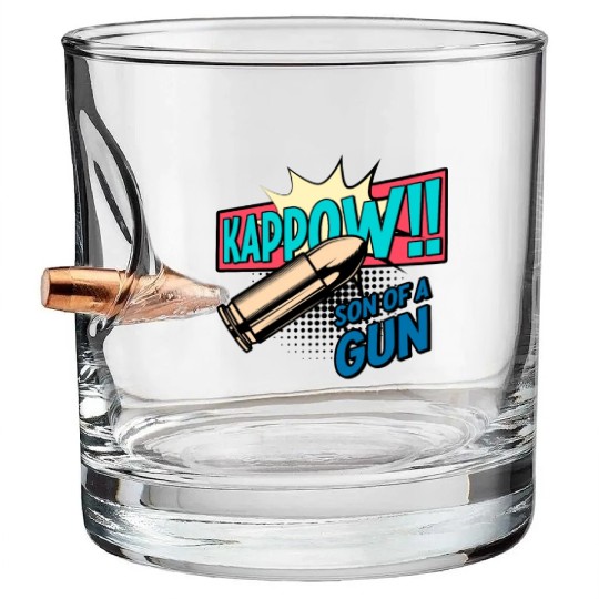Kappow Bullets Gun Explosion Big bang Aesthetic Bullet Whiskey Glasses