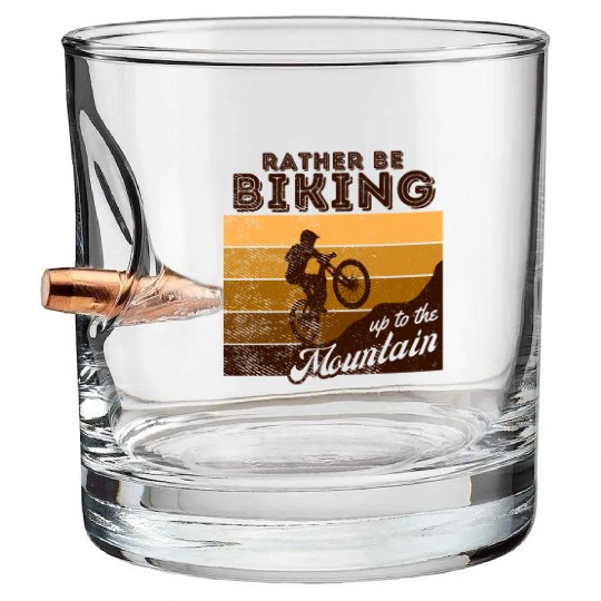 Rather Be Biking To Mountain Bullet Whiskey Glasses