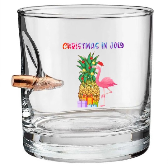Christmas In July Pineapple Xmas Tree Lights Bullet Whiskey Glasses