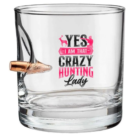 Buck Deer Hunting Hunter Girl Bullet Whiskey Glasses