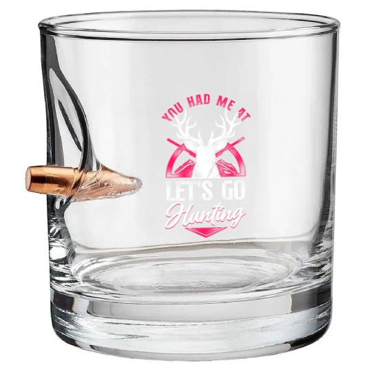 Buck Deer Hunting Hunter Girl Bullet Whiskey Glasses