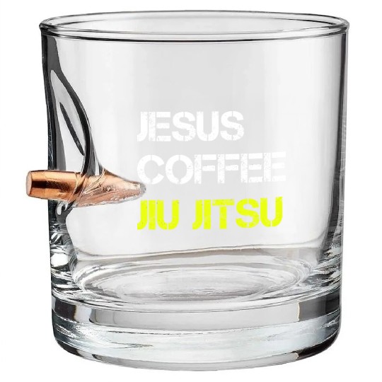 Jesus Coffee Jiu Jitsu Bjj Wrestling Mma Judo Mart Bullet Whiskey Glasses