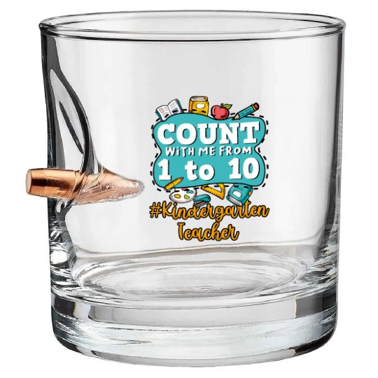Kids Back To School Count With Me From One To Ten Bullet Whiskey Glasses