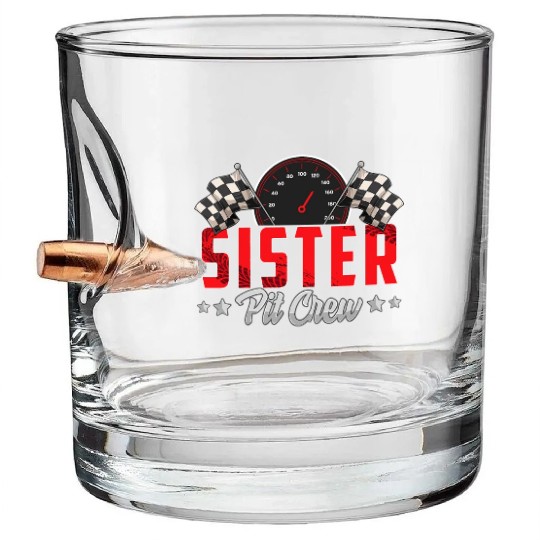 Race Car Birthday Party Racing Family Sister Pit Bullet Whiskey Glasses