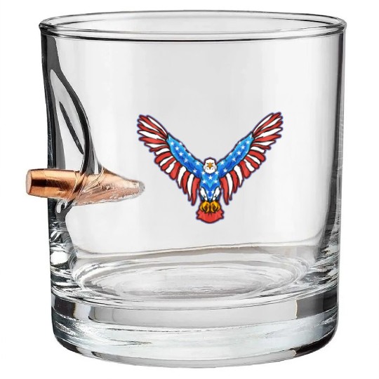 American Bald Eagle American 4th of July Patriotic Bullet Whiskey Glasses