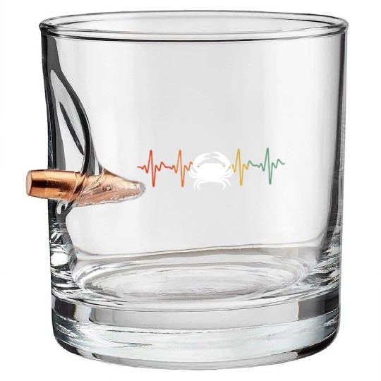Retro Crab Heartbeat Bullet Whiskey Glasses